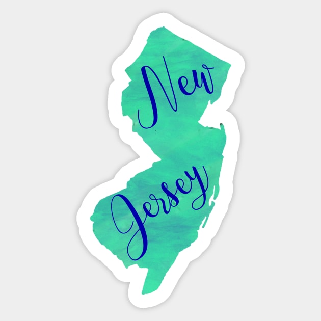 The State of New Jersey - Mint Watercolor Sticker by loudestkitten